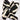 The ATHENA NEWTON Black and White Scrunchie, made of cotton, features bold diagonal stripes on a plain white background, creating a visually striking accessory.